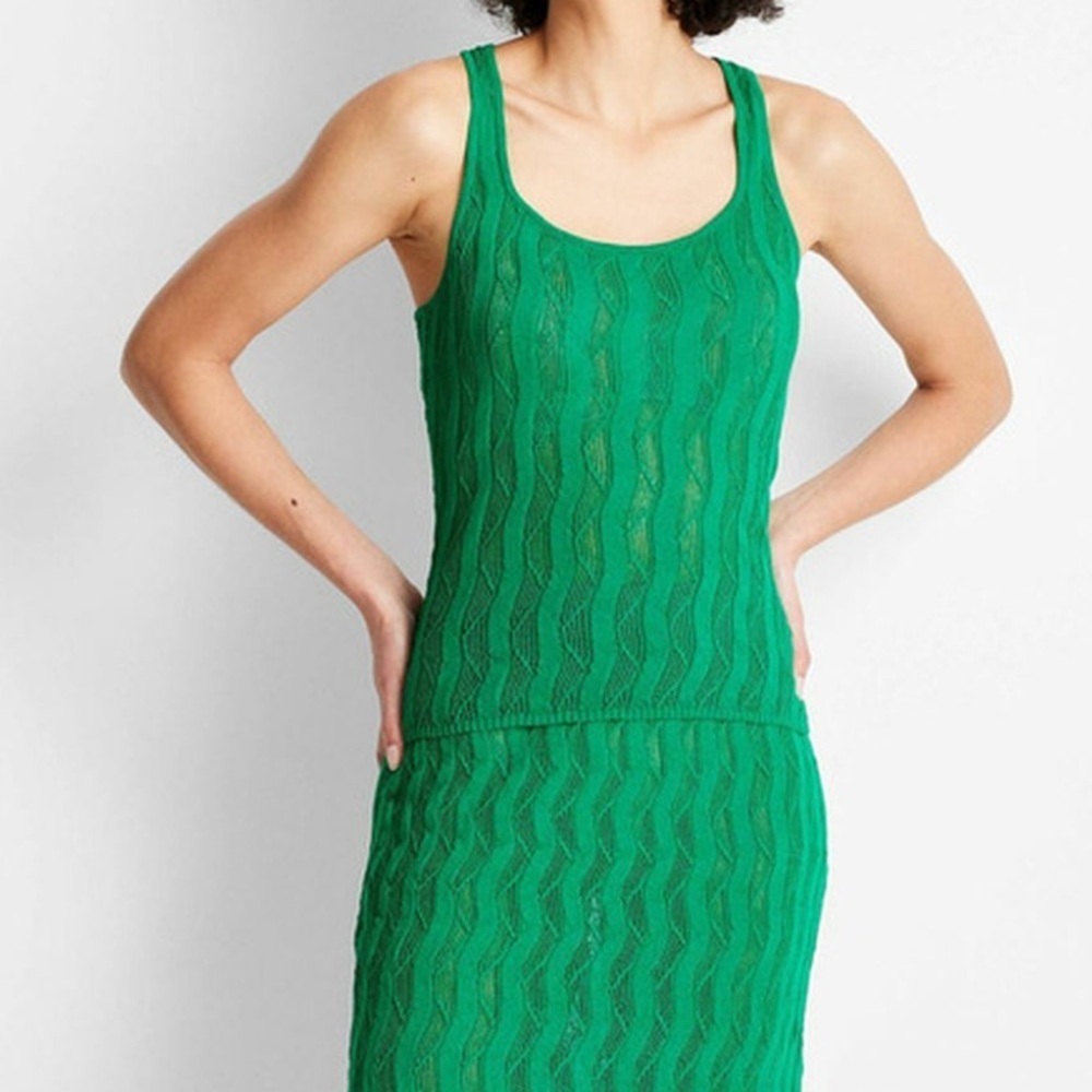 Future Collective Sweater Dress Set Jenee Naylor Green Open Stitch New Size XS